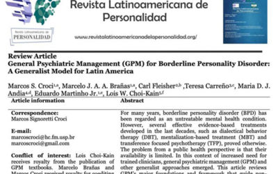 Artigo na Revista Latinoamericana de Personalidade